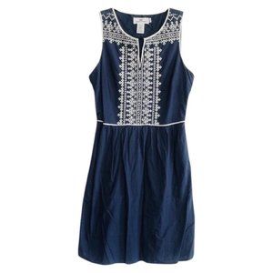 Vineyard Vines Embroidered Fit and Flare Casual Dress
